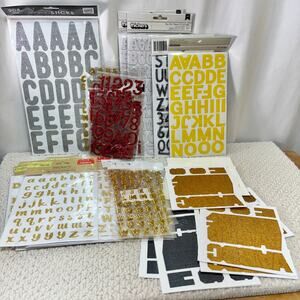 Block Alphabet & Number Sticker Lot Embellishments Scrapbook Crafts Multicolor